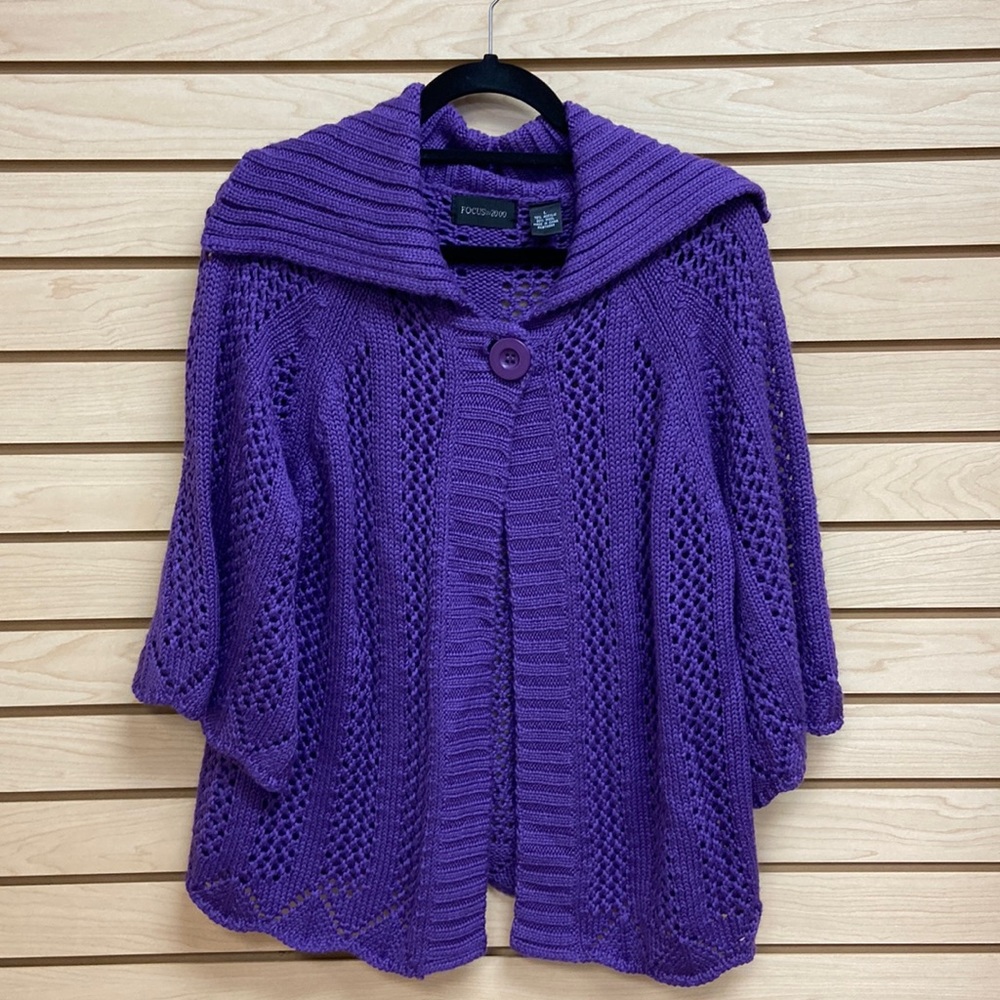 Focus 2000 women cardigan sweater size Large